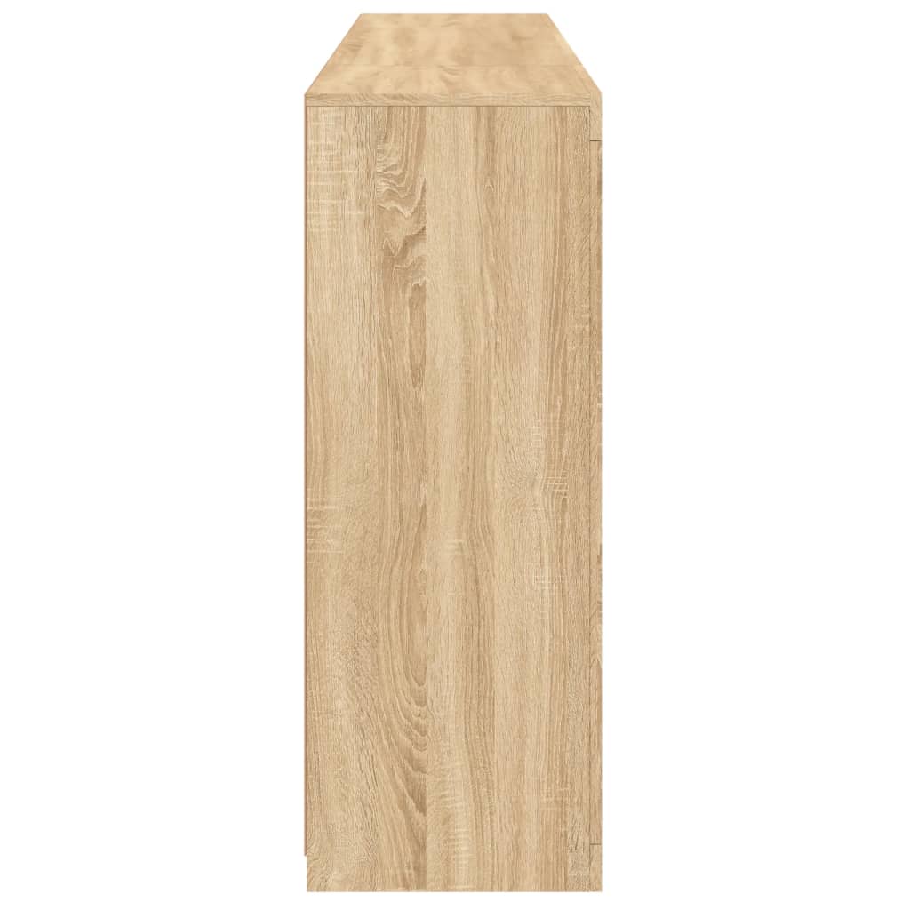 Aparadores c/ LEDs 3 pcs derivados de madeira carvalho sonoma