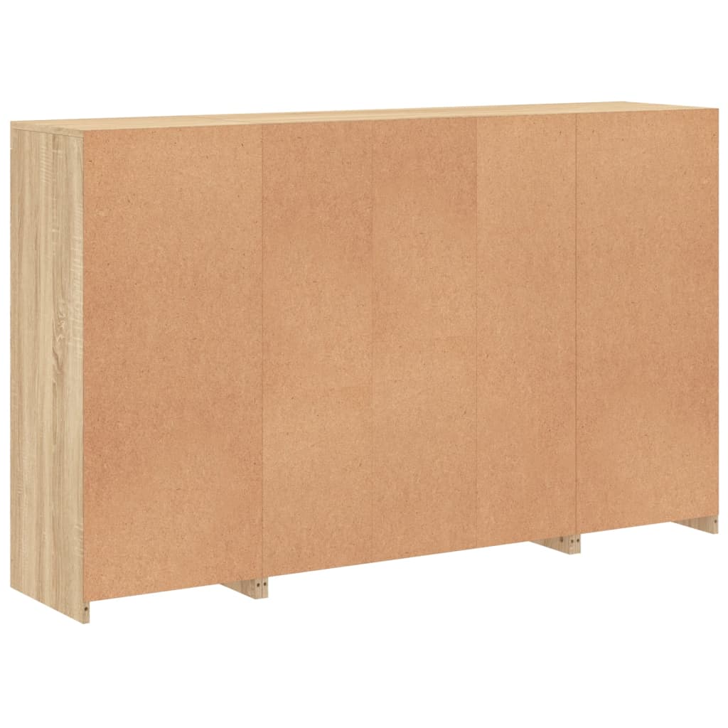 Aparadores c/ LEDs 3 pcs derivados de madeira carvalho sonoma