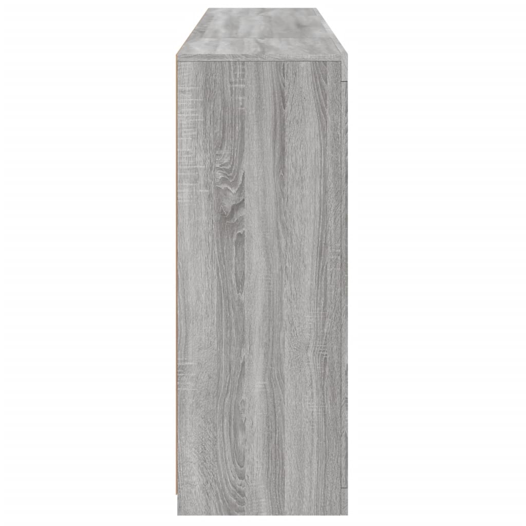 Aparadores c/ LEDs 3 pcs derivados de madeira cinzento sonoma