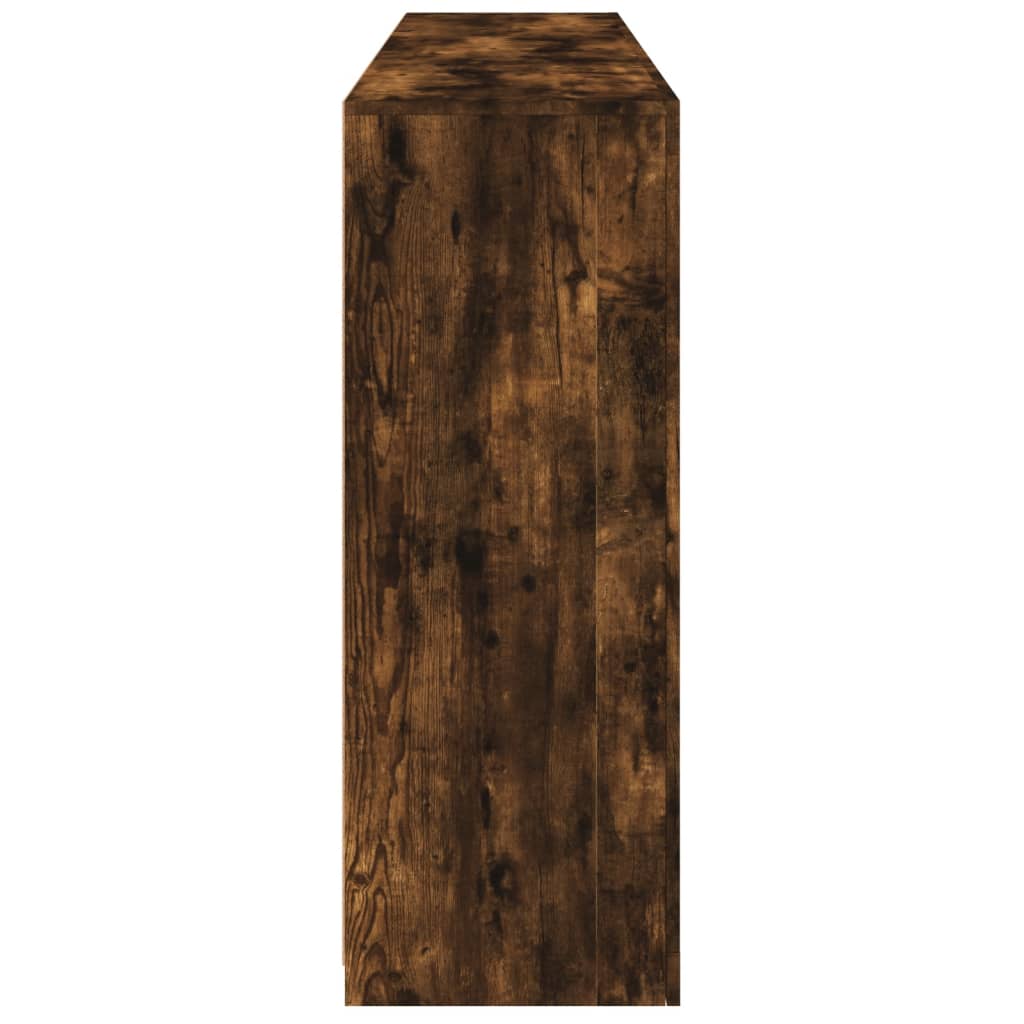 Aparador com luzes LED 162x37x100 cm carvalho fumado