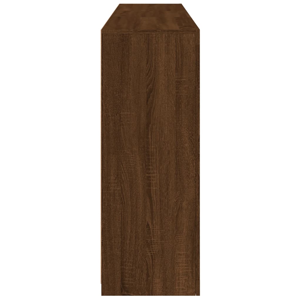 Aparador com luzes LED 162x37x100 cm carvalho castanho