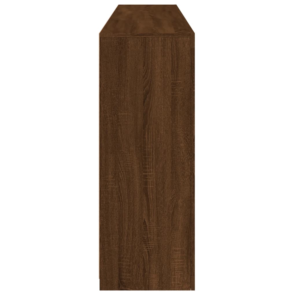 Aparador com luzes LED 181,5x37x100 cm carvalho castanho