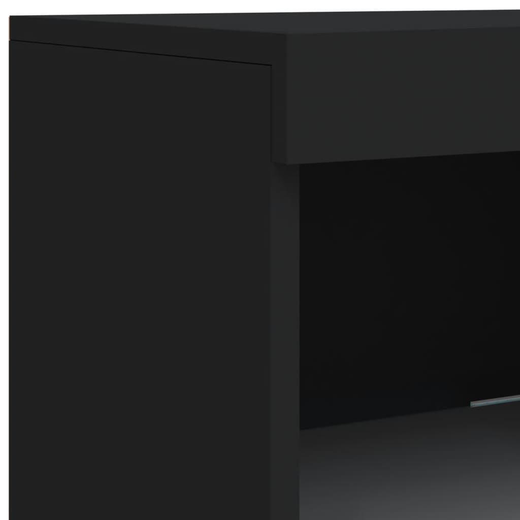 Aparador com luzes LED 162x37x100 cm preto