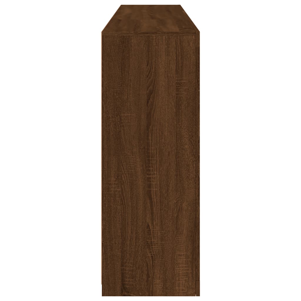 Aparador com luzes LED 181,5x37x100 cm carvalho castanho