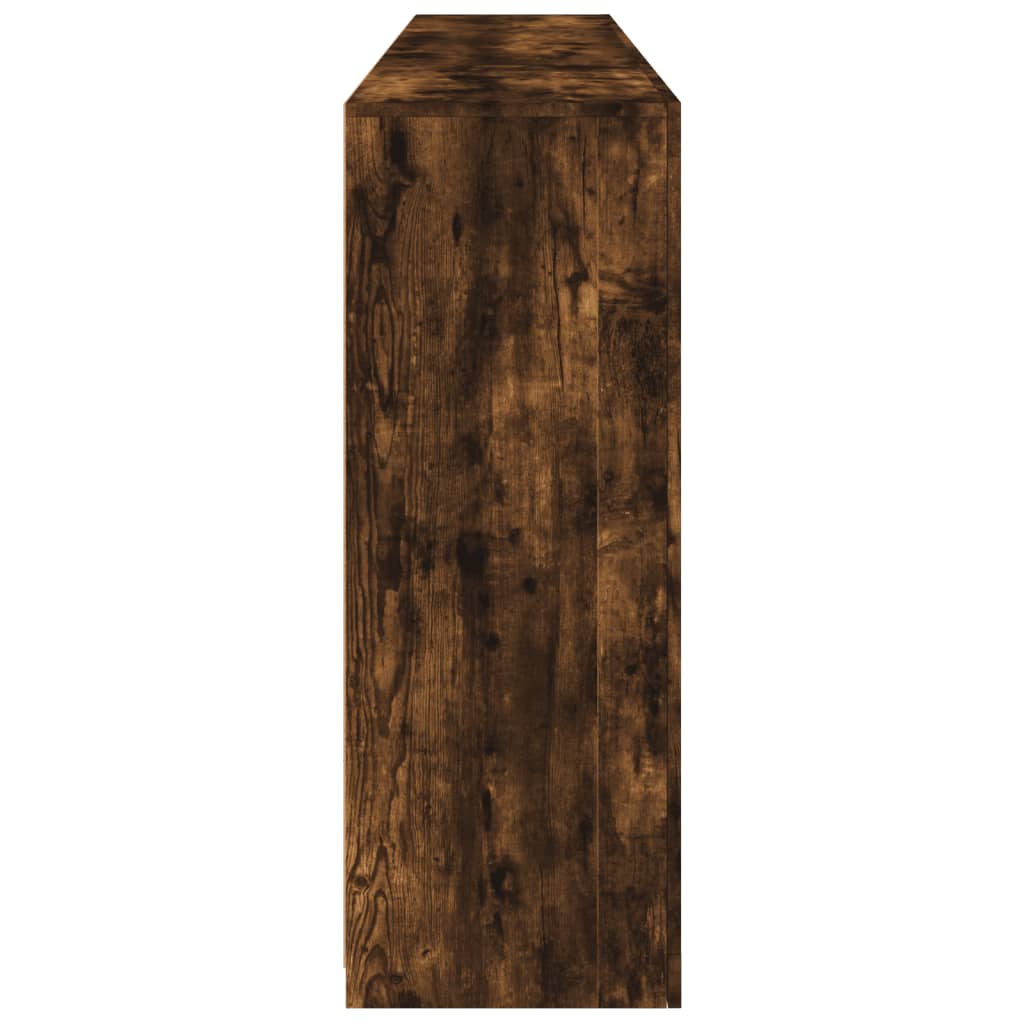 Aparador com luzes LED 202x37x100 cm carvalho fumado