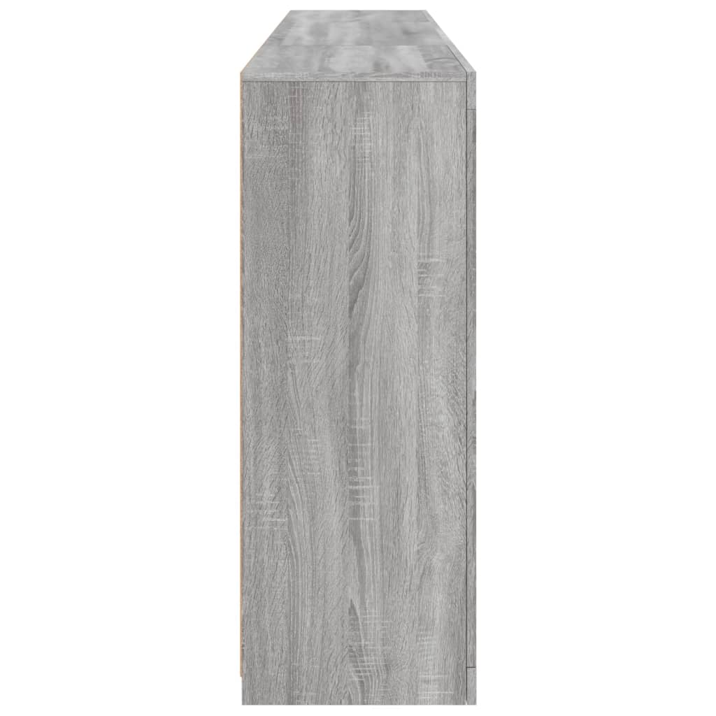 Aparador com luzes LED 202x37x100 cm cinzento sonoma