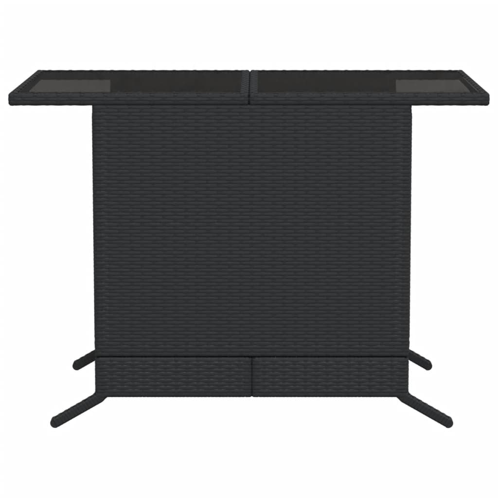 3 pcs conjunto de bistrô com almofadões vime PE preto