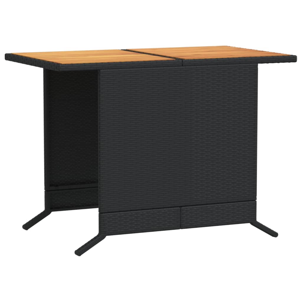 3 pcs conjunto de bistrô com almofadões vime PE preto