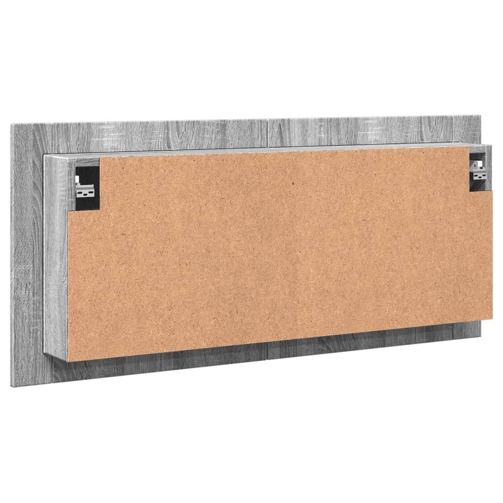 Armário espelhado casa de banho LED 100x12x45cm cinza sonoma