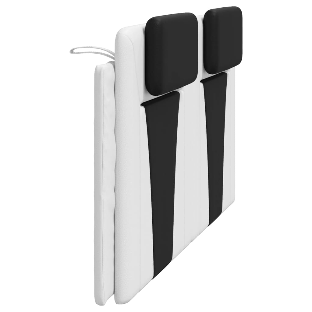 Almofadão de cabeceira Viana 180 cm couro artificial branco e preto