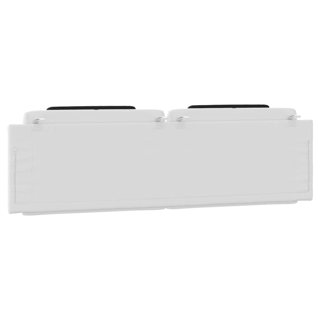 Almofadão de cabeceira Viana 180 cm couro artificial branco e preto