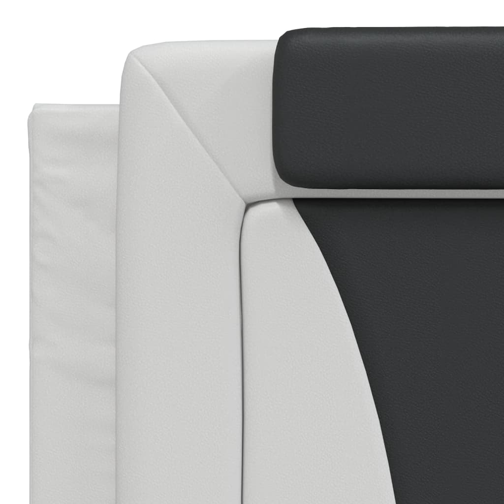 Almofadão de cabeceira Viana 180 cm couro artificial branco e preto