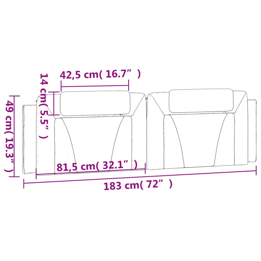 Almofadão de cabeceira Viana 183 cm couro artificial branco