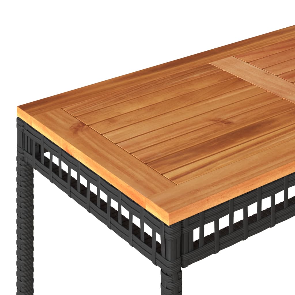 4 pcs conjunto lounge de jardim c/ almofadões vime PE preto