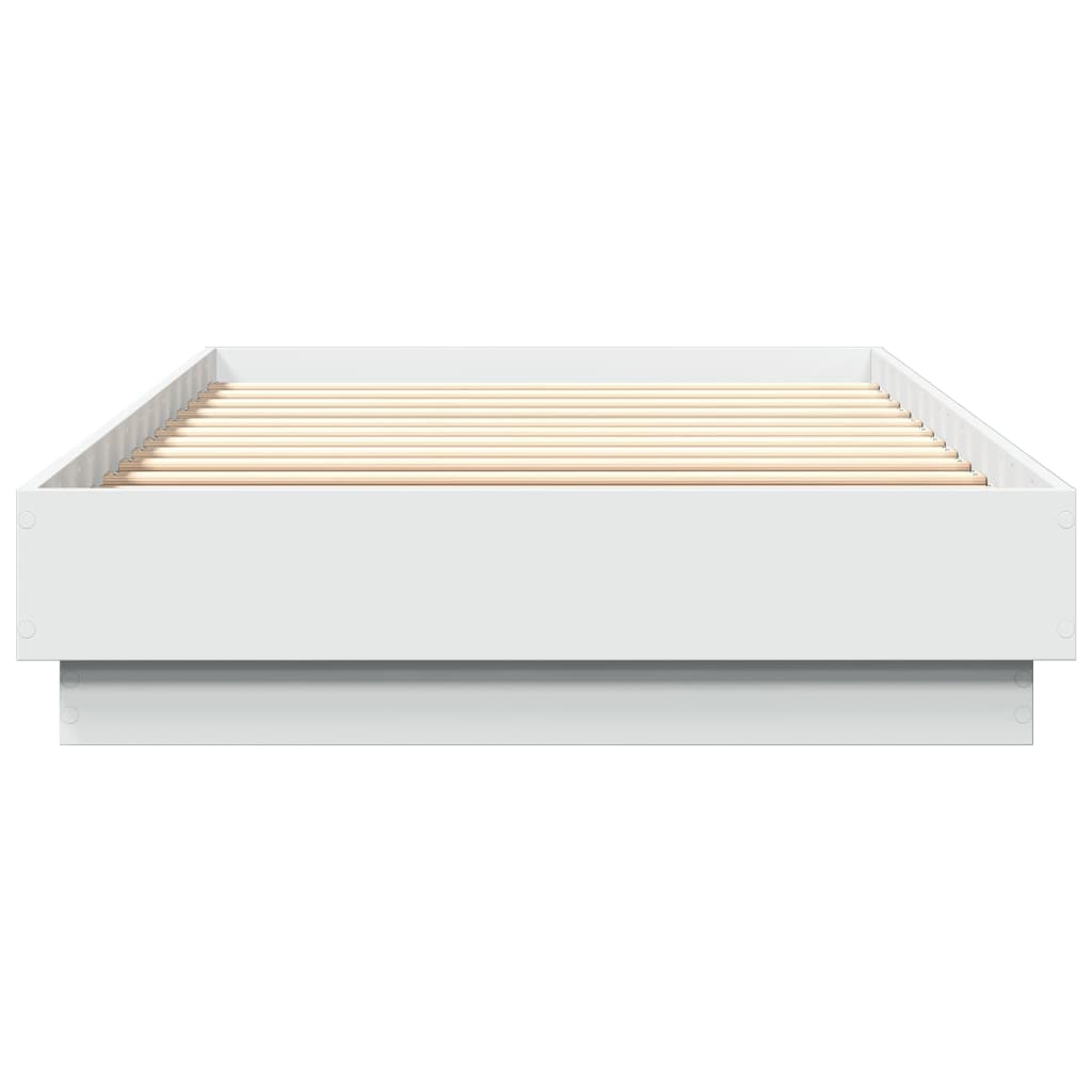 Estrutura de cama com luzes LED 100x200 cm branco