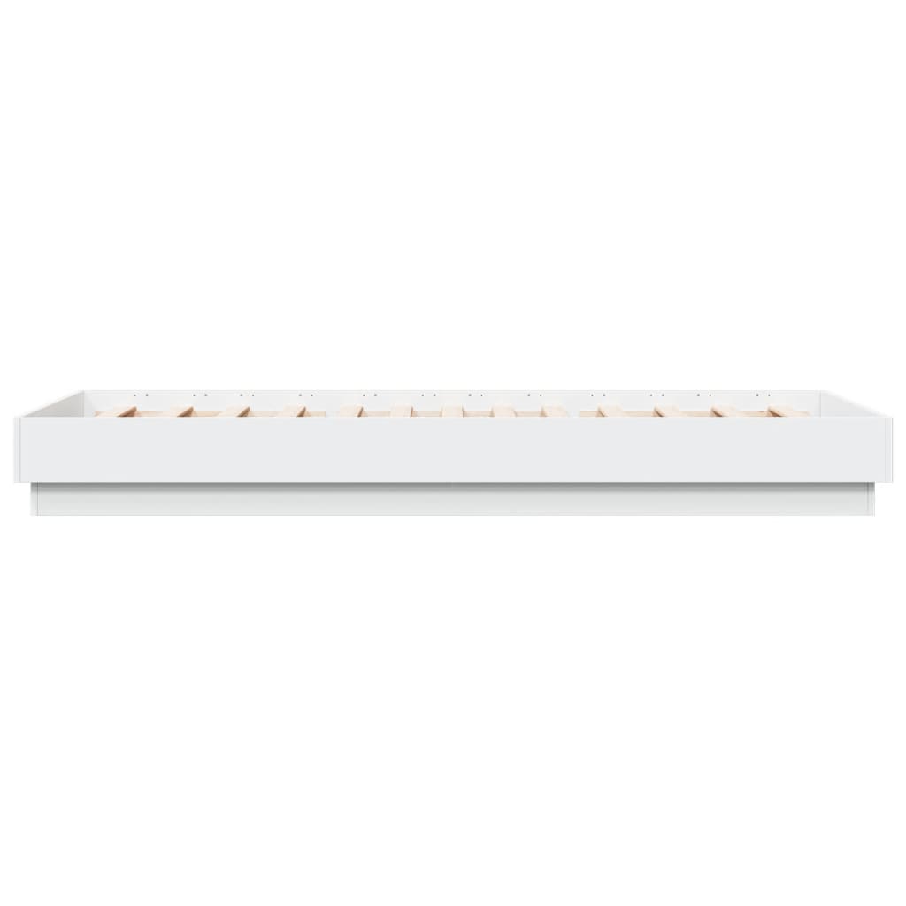 Estrutura de cama com luzes LED 100x200 cm branco