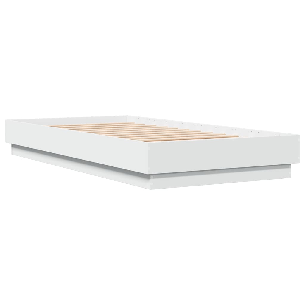 Estrutura de cama 75x190 cm derivados de madeira branco