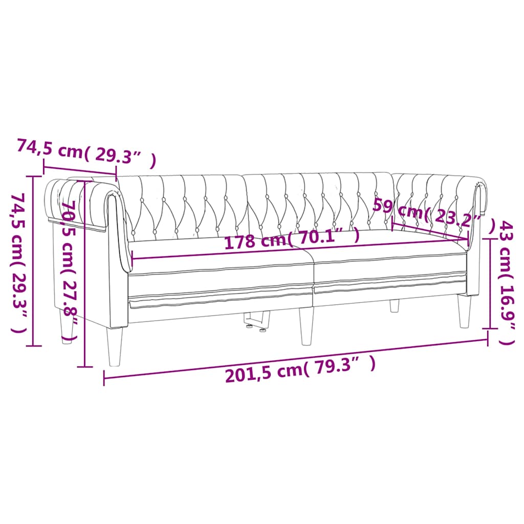 3 pcs conjunto de sofás tecido verde-escuro