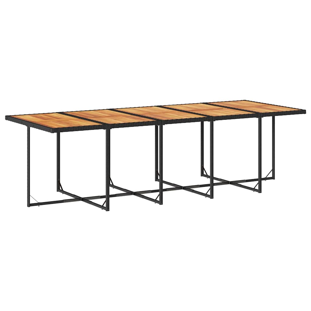 11 pcs conjunto de jantar p/ jardim c/ almofadões vime PE preto