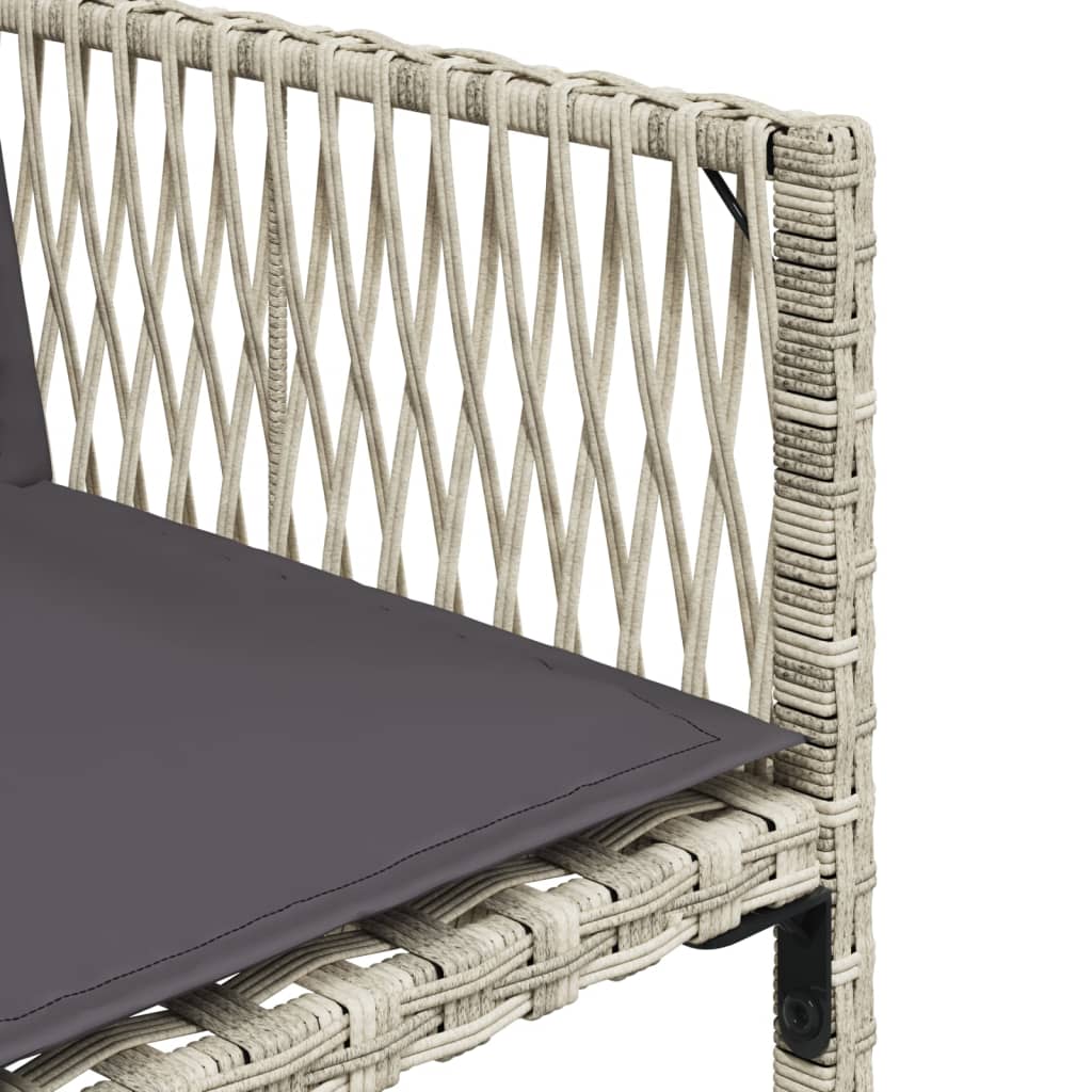 11 pcs conjunto jantar p/ jardim c/ almofadões vime PE cinzento