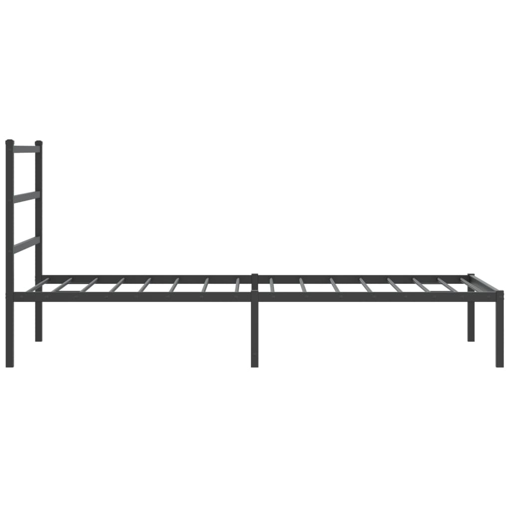 Estrutura de cama com cabeceira 100x190 cm metal preto