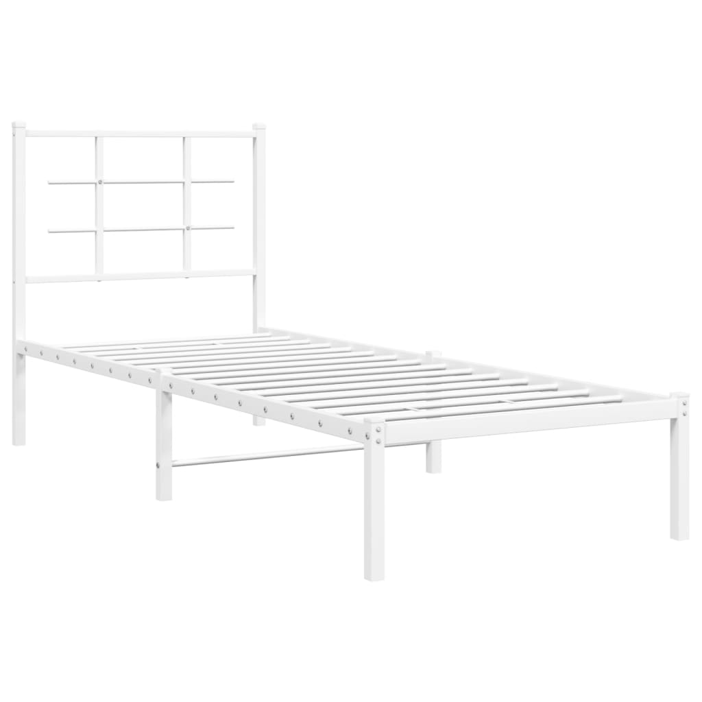 Estrutura de cama sem colchão com cabeceira 75x190 cm branco