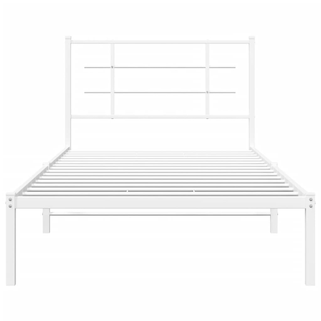 Estrutura de cama em metal com cabeceira 107x203 cm branco