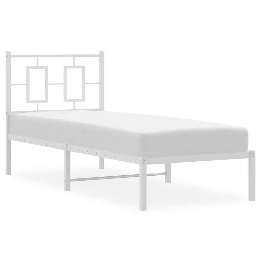 Estrutura de cama sem colchão com cabeceira 75x190 cm branco
