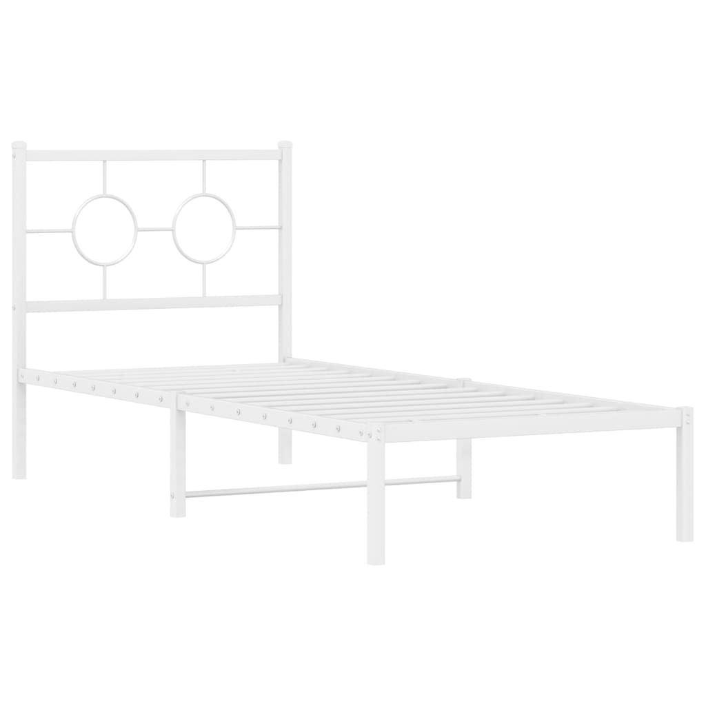 Estrutura de cama sem colchão com cabeceira 75x190 cm branco