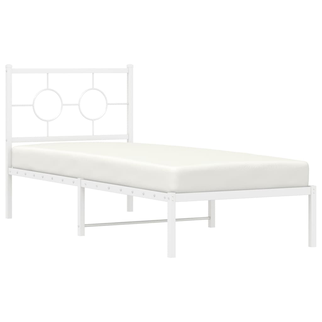 Estrutura de cama sem colchão com cabeceira 75x190 cm branco