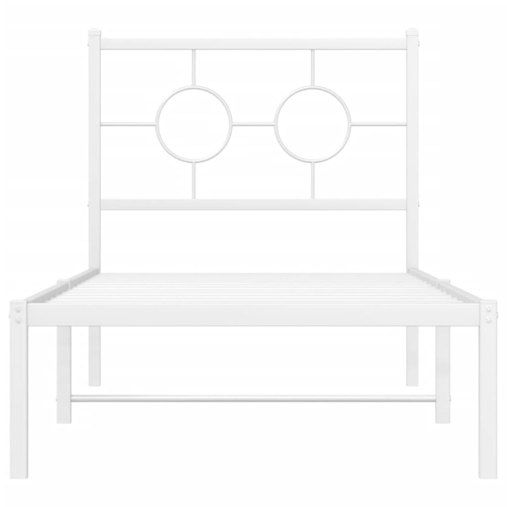 Estrutura de cama sem colchão com cabeceira 75x190 cm branco