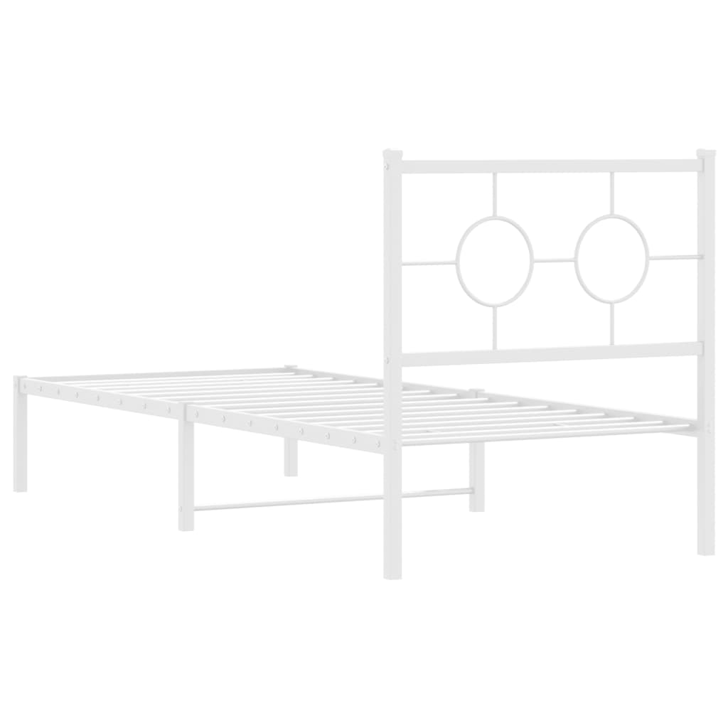 Estrutura de cama sem colchão com cabeceira 75x190 cm branco