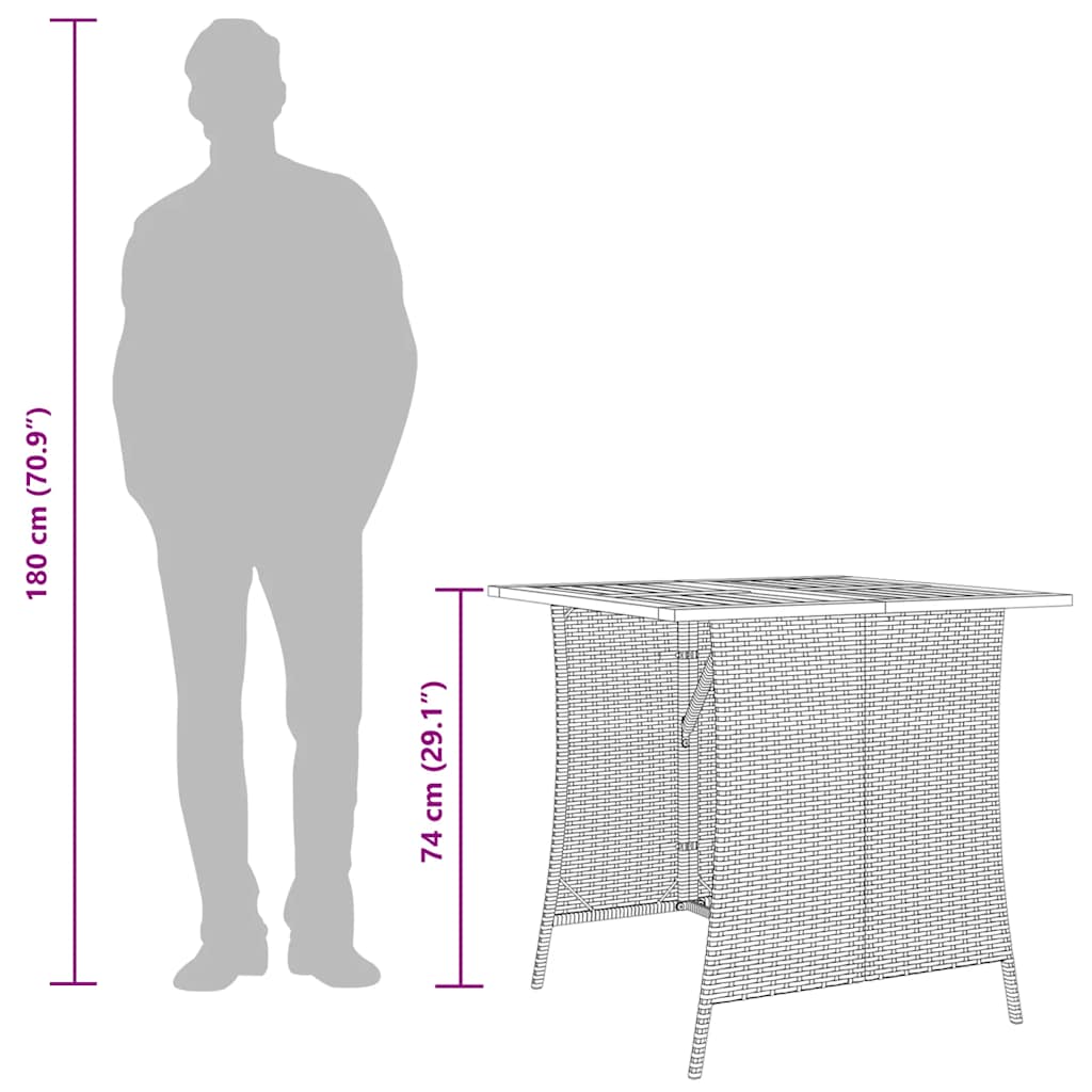 5 pcs conjunto de jantar p/ jardim c/ almofadões vime PE cinza