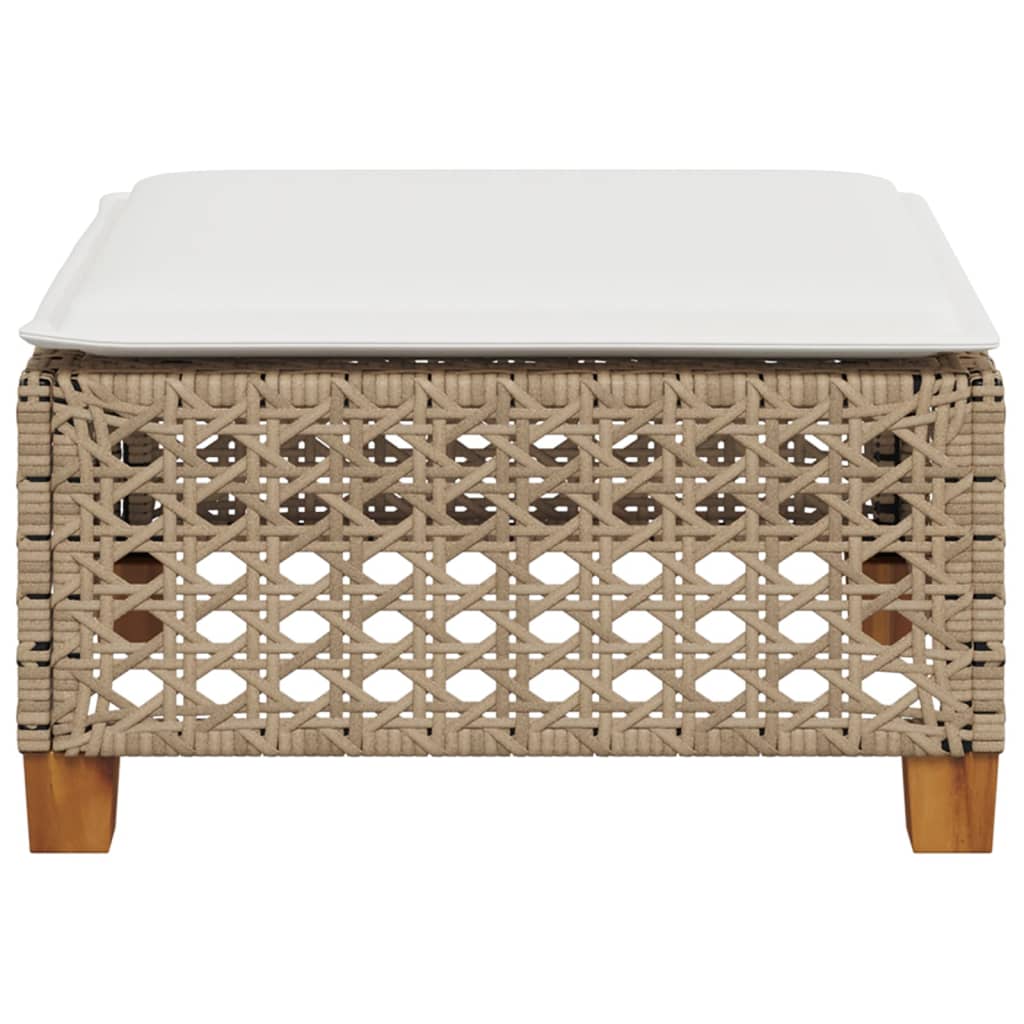 Banco de jardim com almofada 63,5x56x32 cm vime PE bege