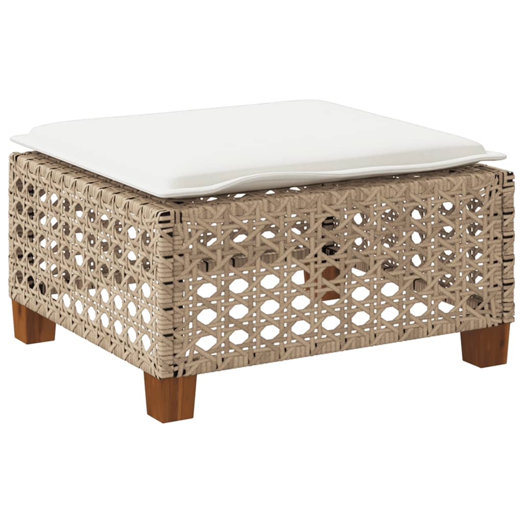 Banco de jardim com almofada 63,5x56x32 cm vime PE bege