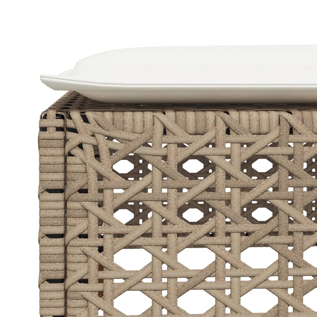 Banco de jardim com almofada 63,5x56x32 cm vime PE bege
