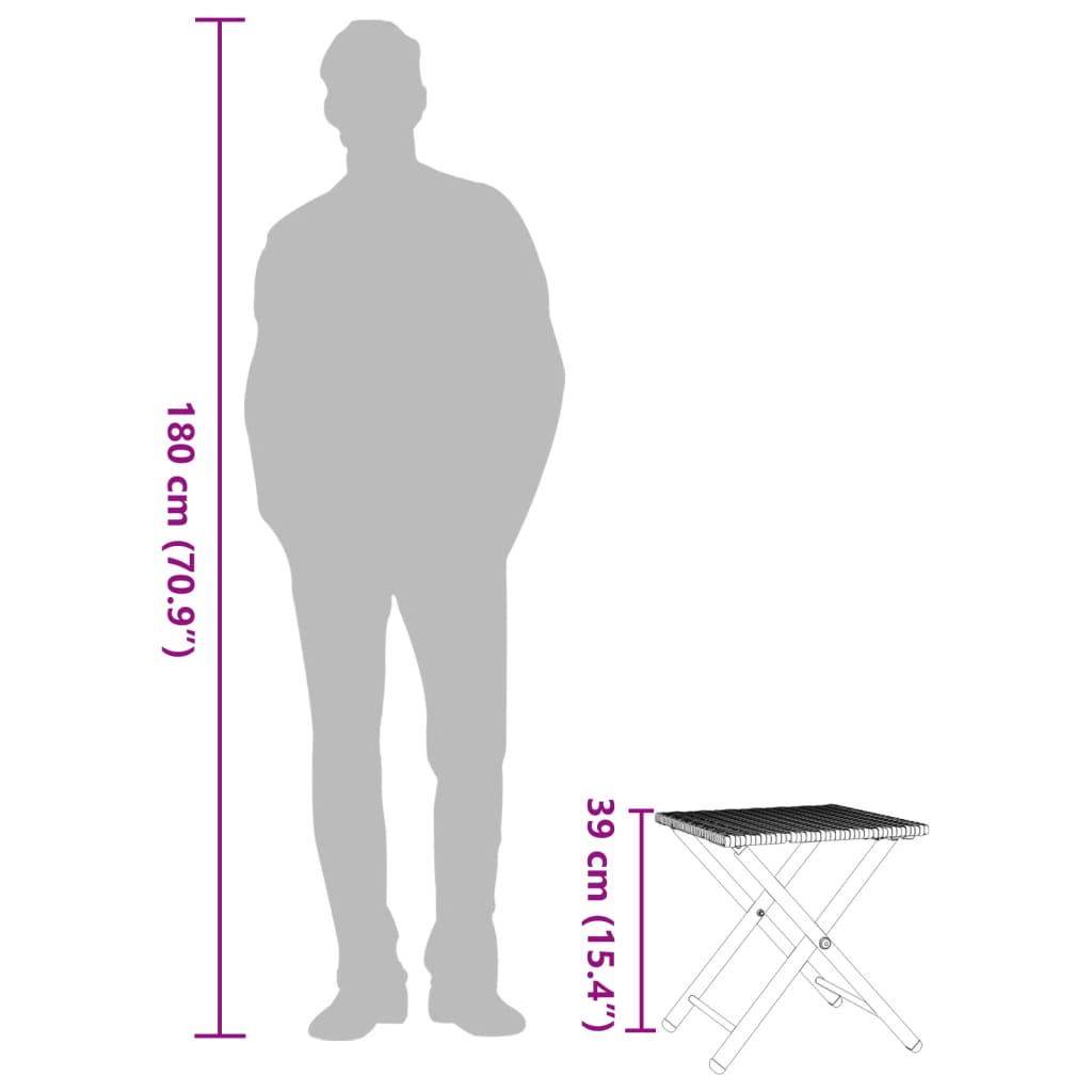 5 pcs conjunto de jantar para jardim dobrável vime PE bege