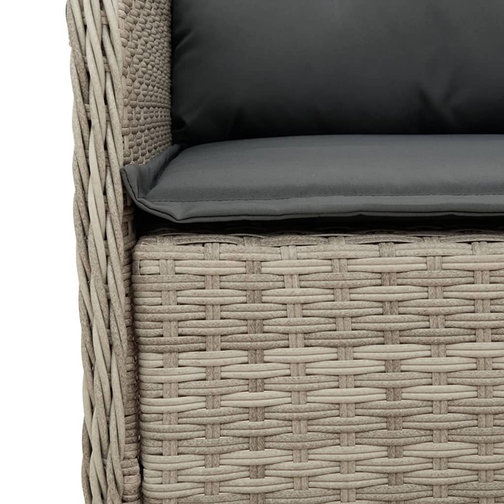 5 pcs conjunto de jantar p/ jardim c/ almofadões cinzento claro