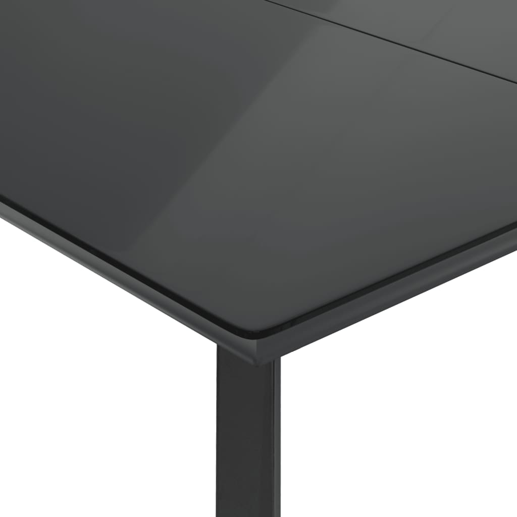 3 pcs conjunto de bistrô com almofadões vime PE preto