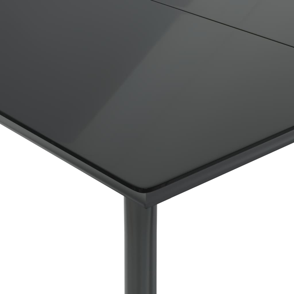 5 pcs conjunto de jantar p/ jardim c/ almofadões vime PE preto