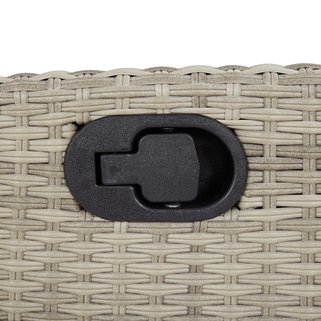 3 pcs conjunto bistrô com almofadões vime PE cinzento claro