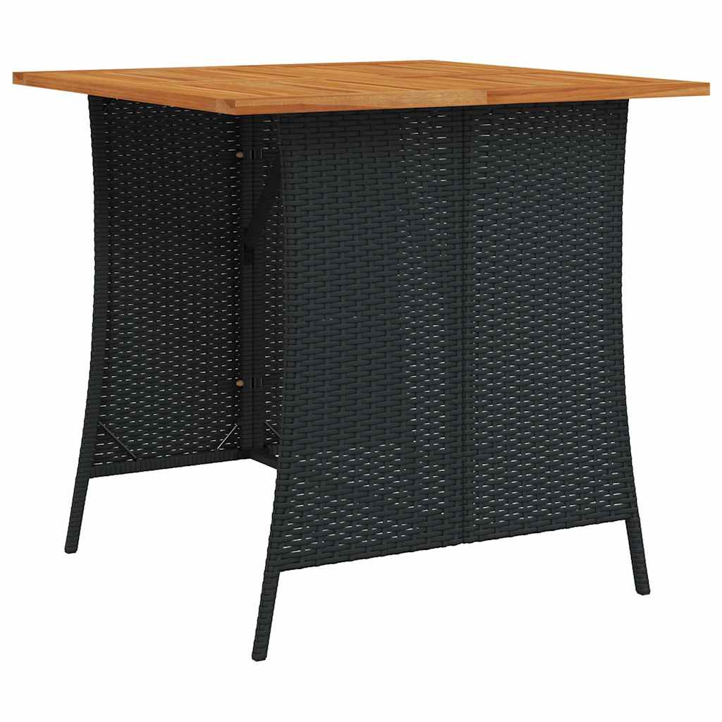 6pcs conjunto sofás de jardim com almofadões em L vime PE preto