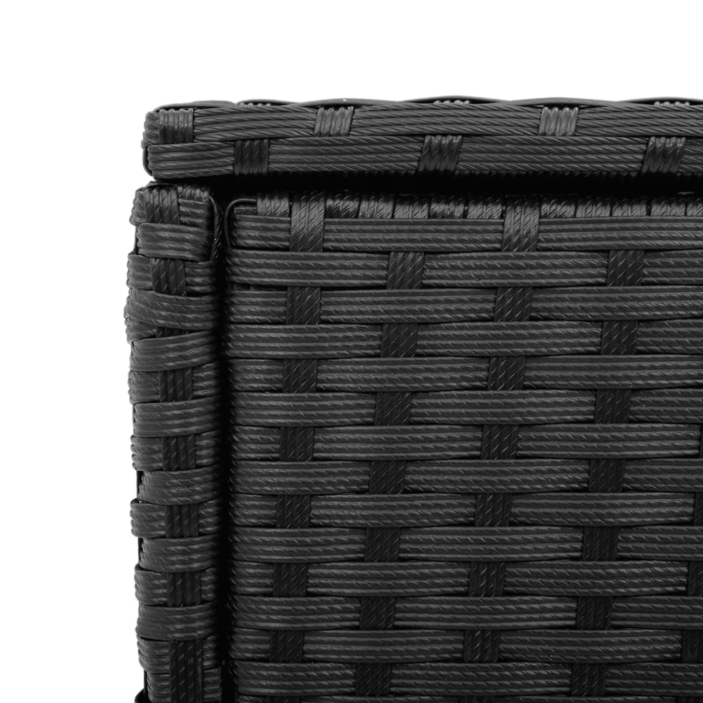 Mesa de apoio jardim c/ tampo vidro 58x27,5x55 cm vime PE preto