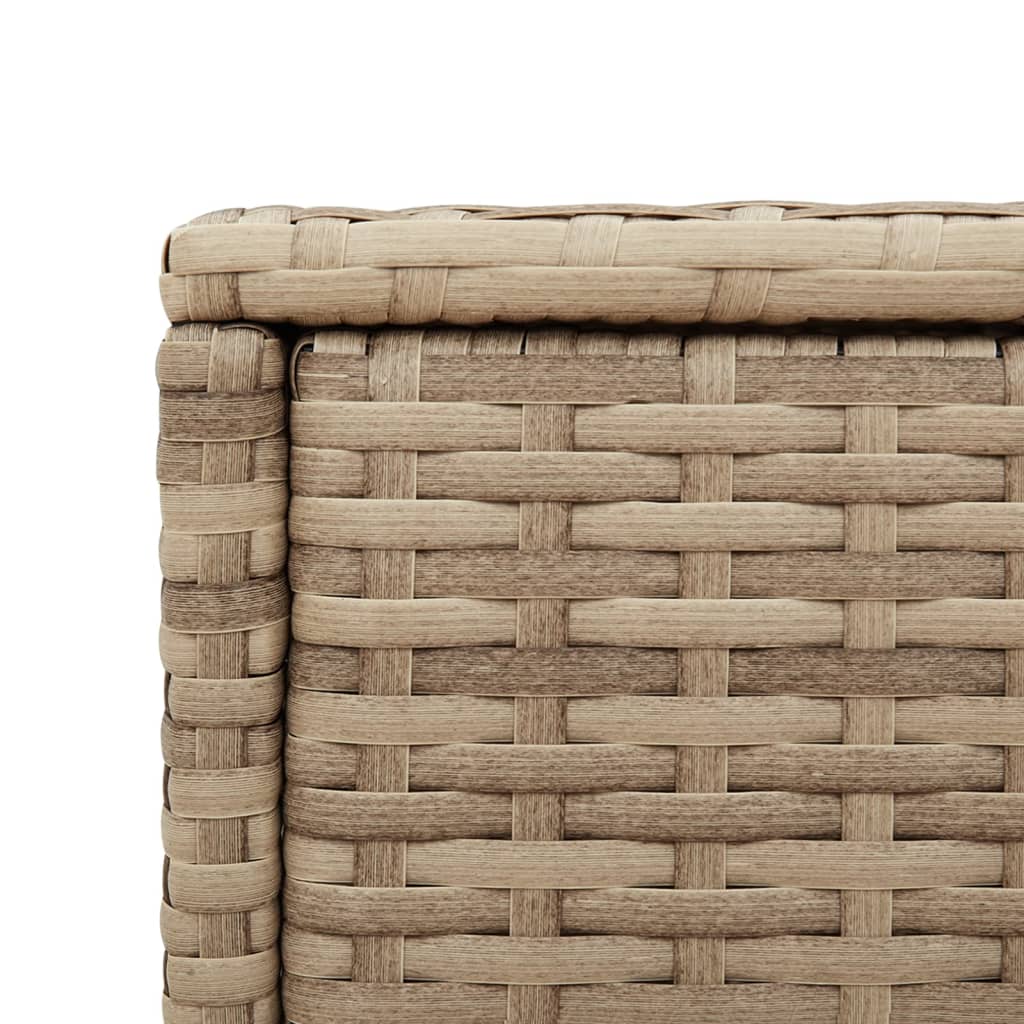 Mesa de apoio jardim c/ tampo vidro 58x27,5x55 cm vime PE bege