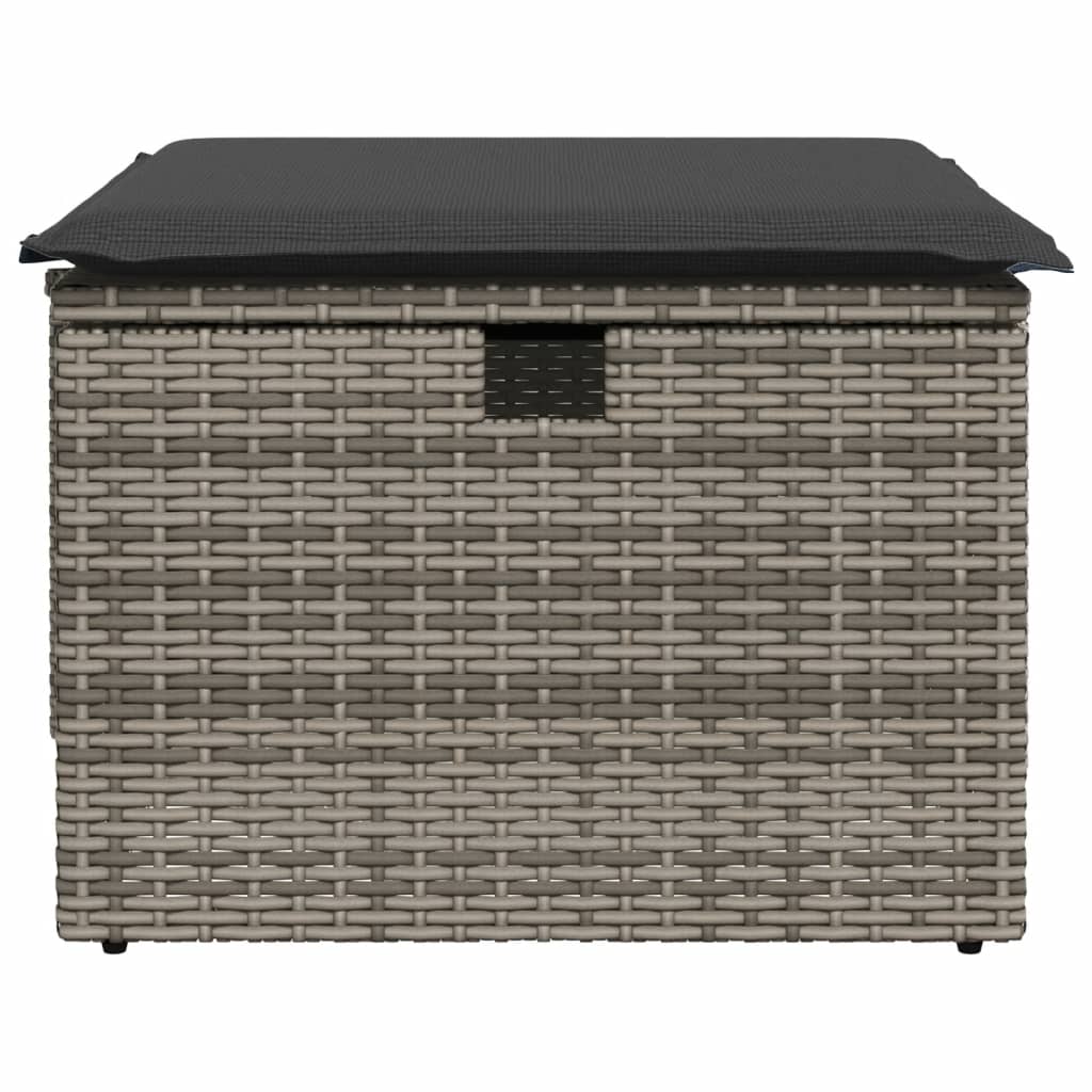 Banco de jardim com almofadão 55x55x37 cm vime PE cinzento