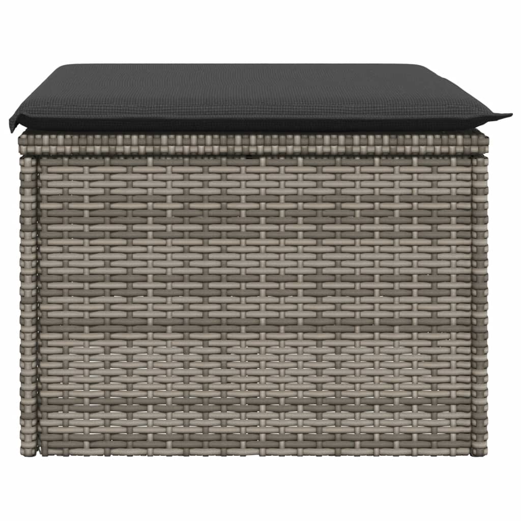 Banco de jardim com almofadão 55x55x37 cm vime PE cinzento