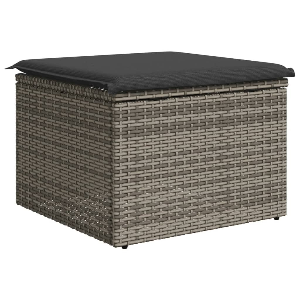 Banco de jardim com almofadão 55x55x37 cm vime PE cinzento