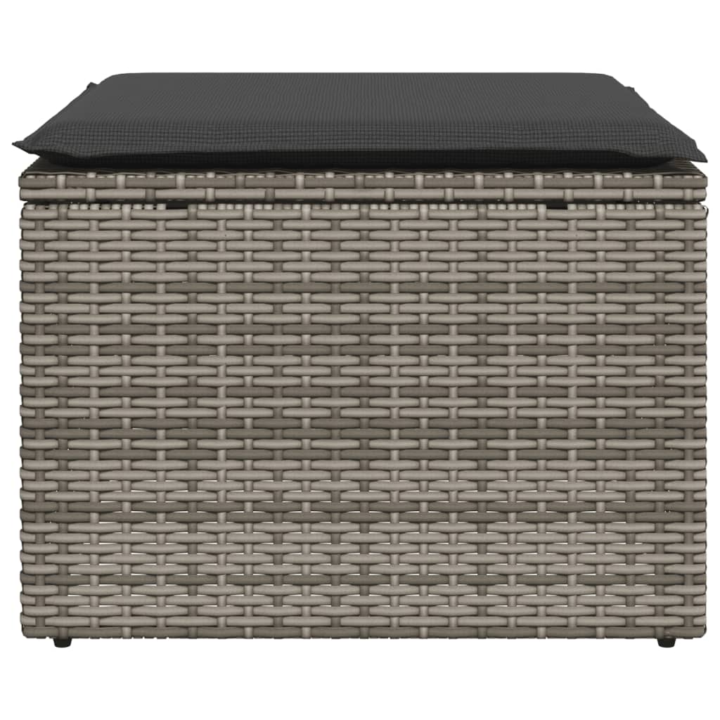 Banco de jardim com almofadão 55x55x37 cm vime PE cinzento