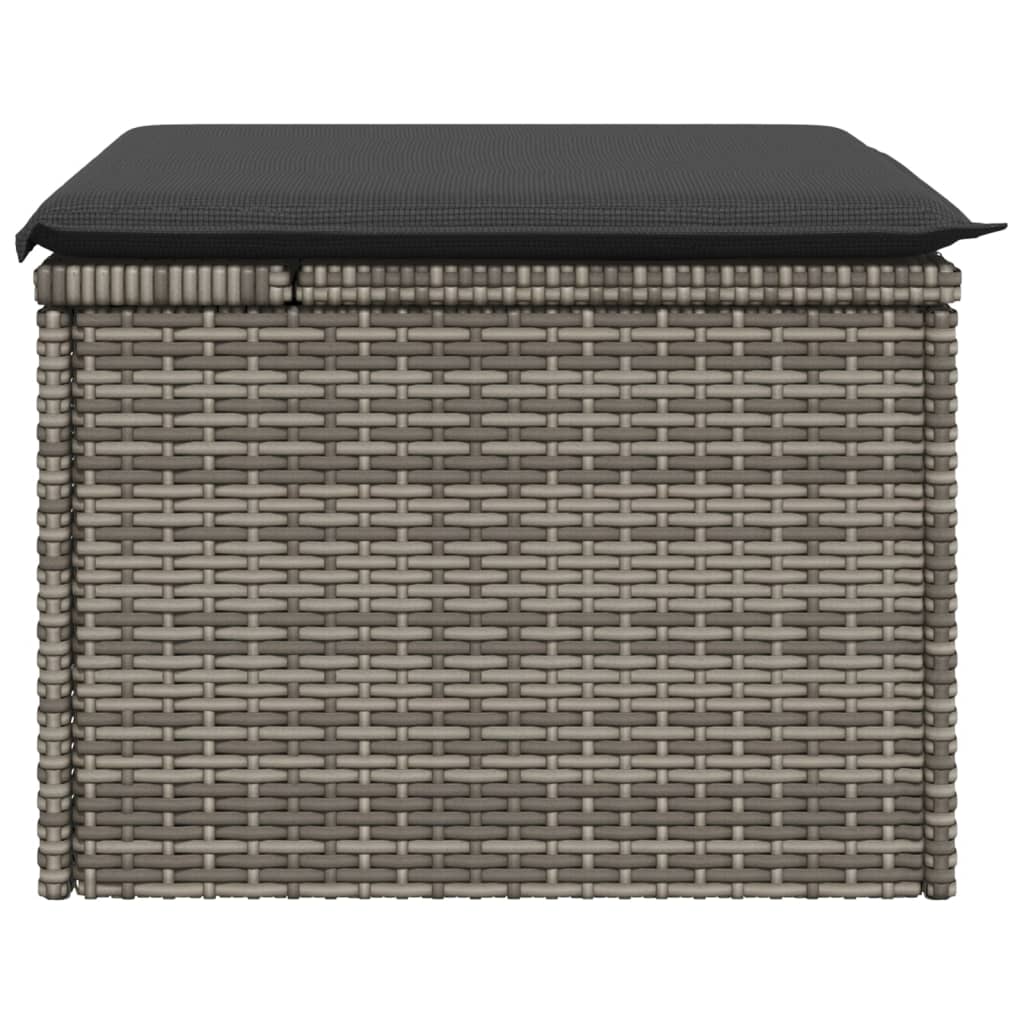 Banco de jardim com almofadão 55x55x37 cm vime PE cinzento
