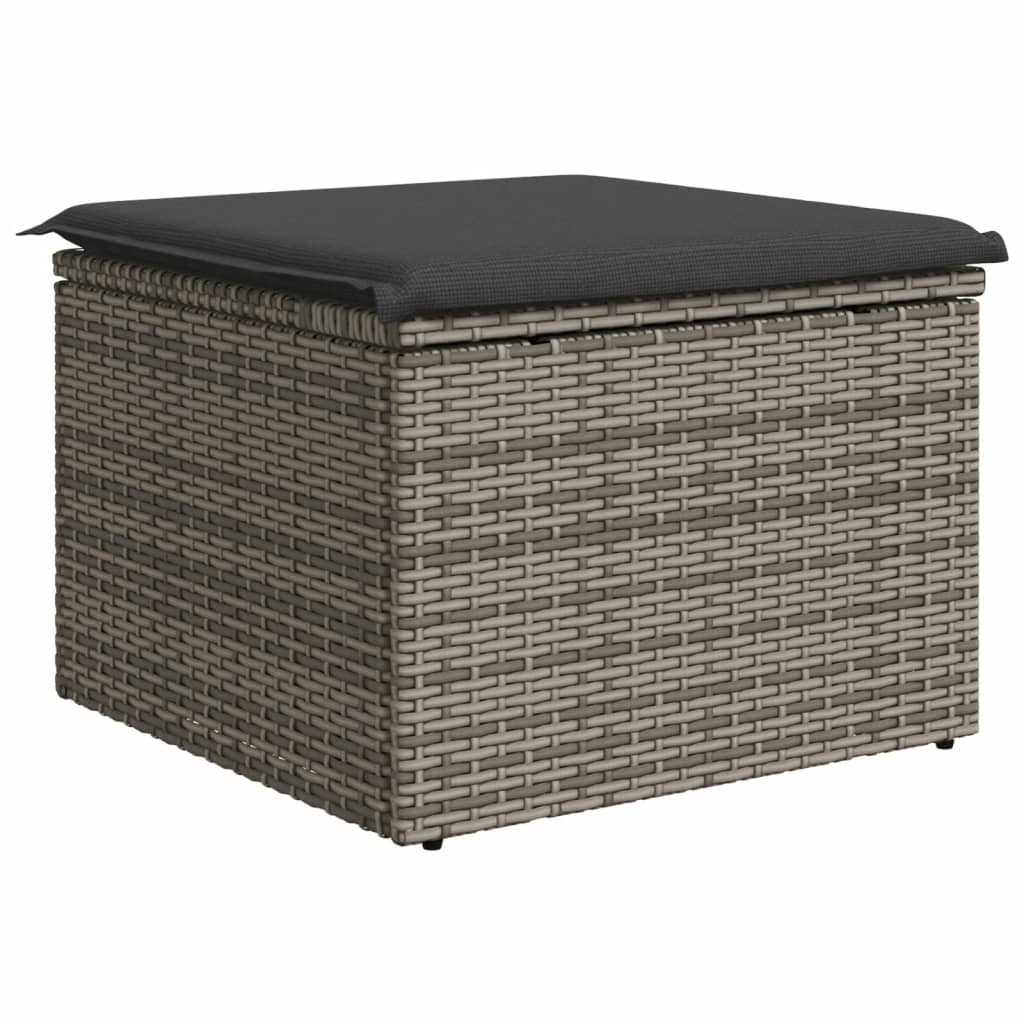 Banco de jardim com almofadão 55x55x37 cm vime PE cinzento